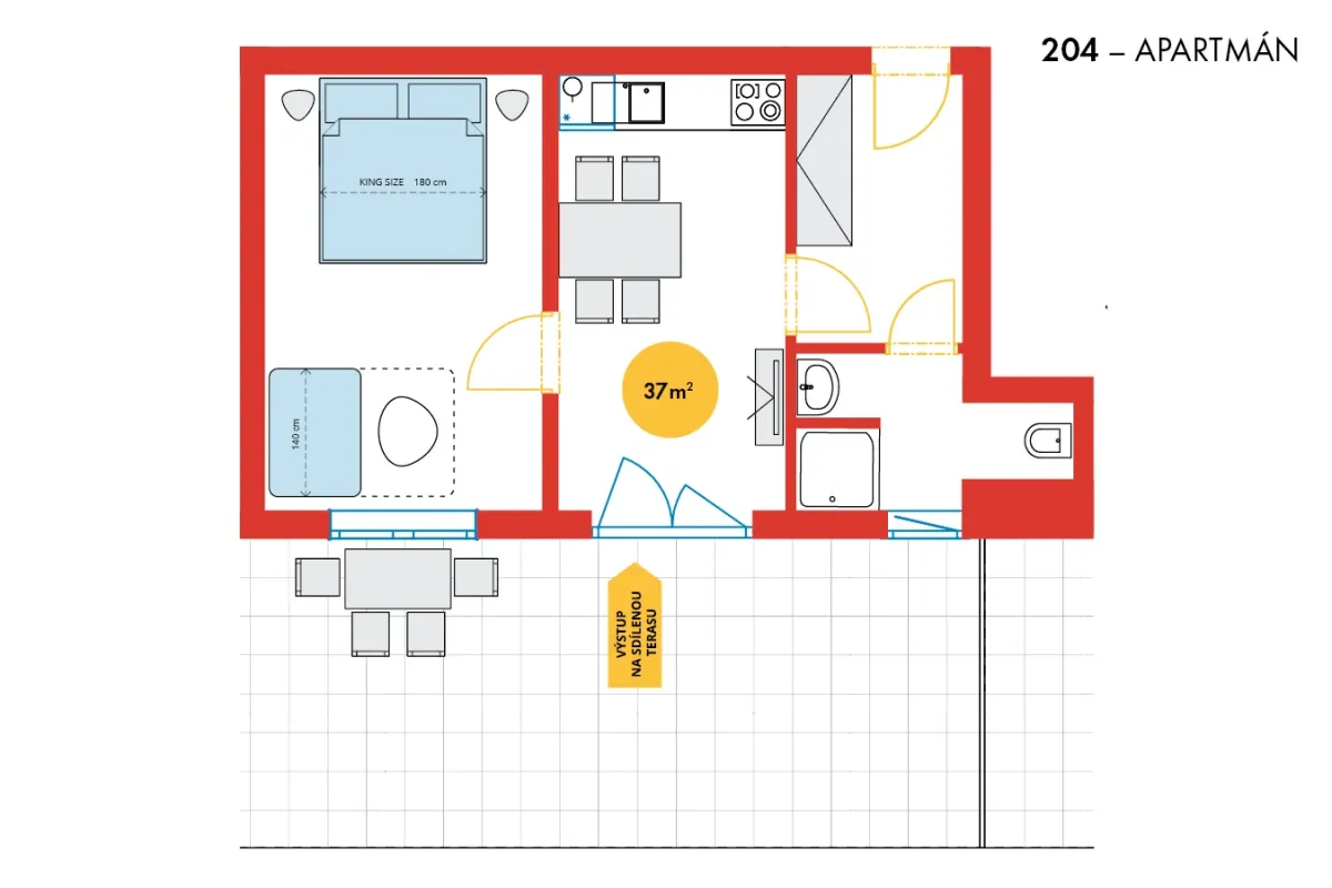Půdorys: Apartmán Superior