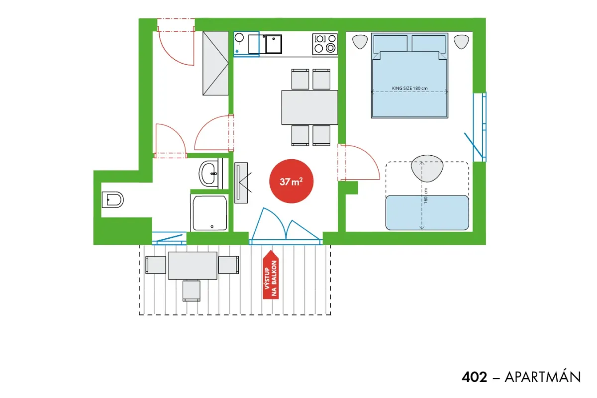 Půdorys: Apartmán Superior