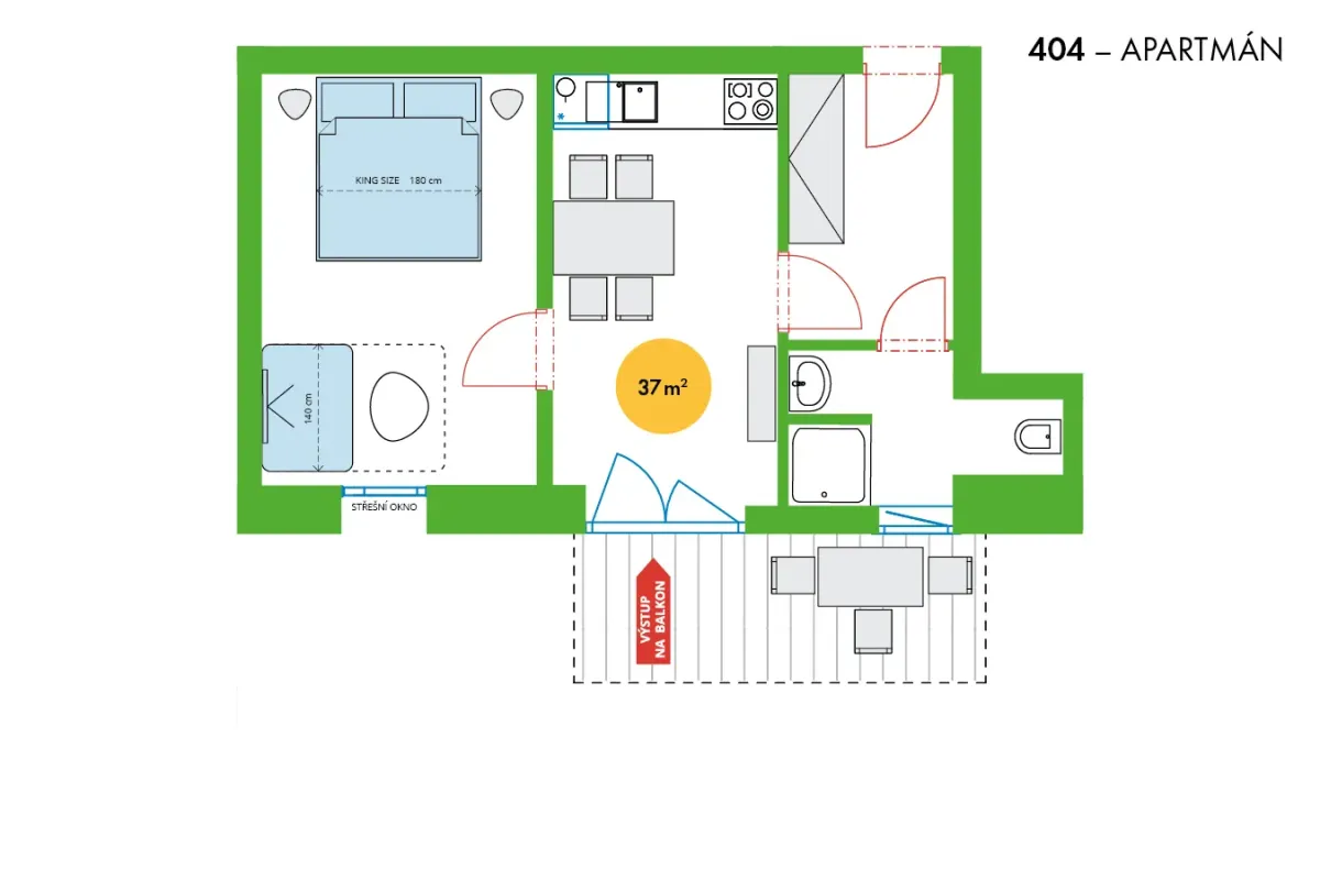 Půdorys: Apartmán Superior